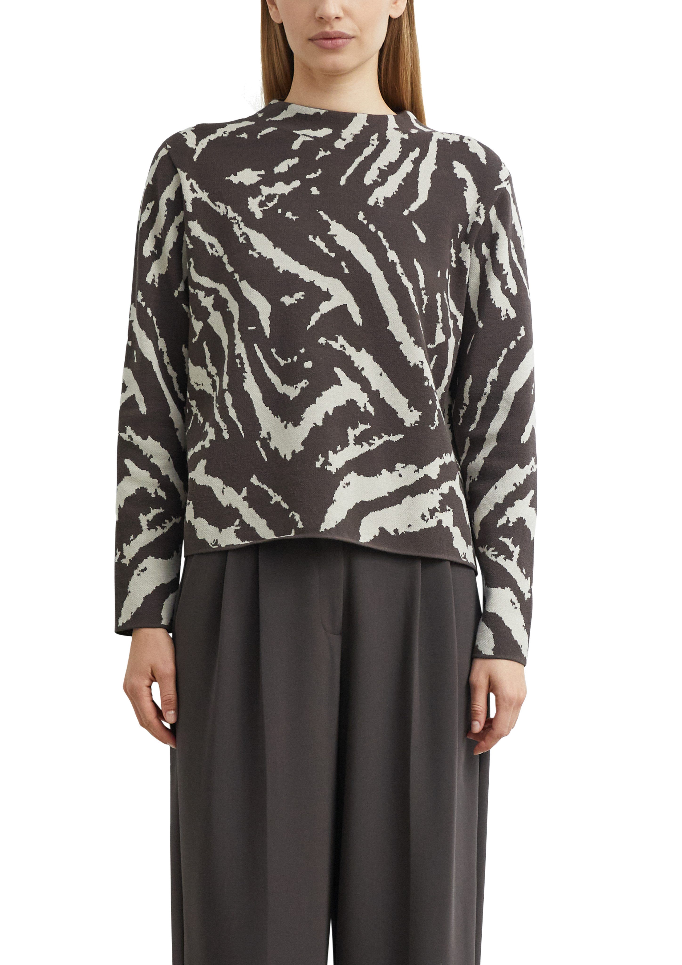 comma Jacquardpullover Jacquard-Pullover aus Viskosemix / Allover gemustert