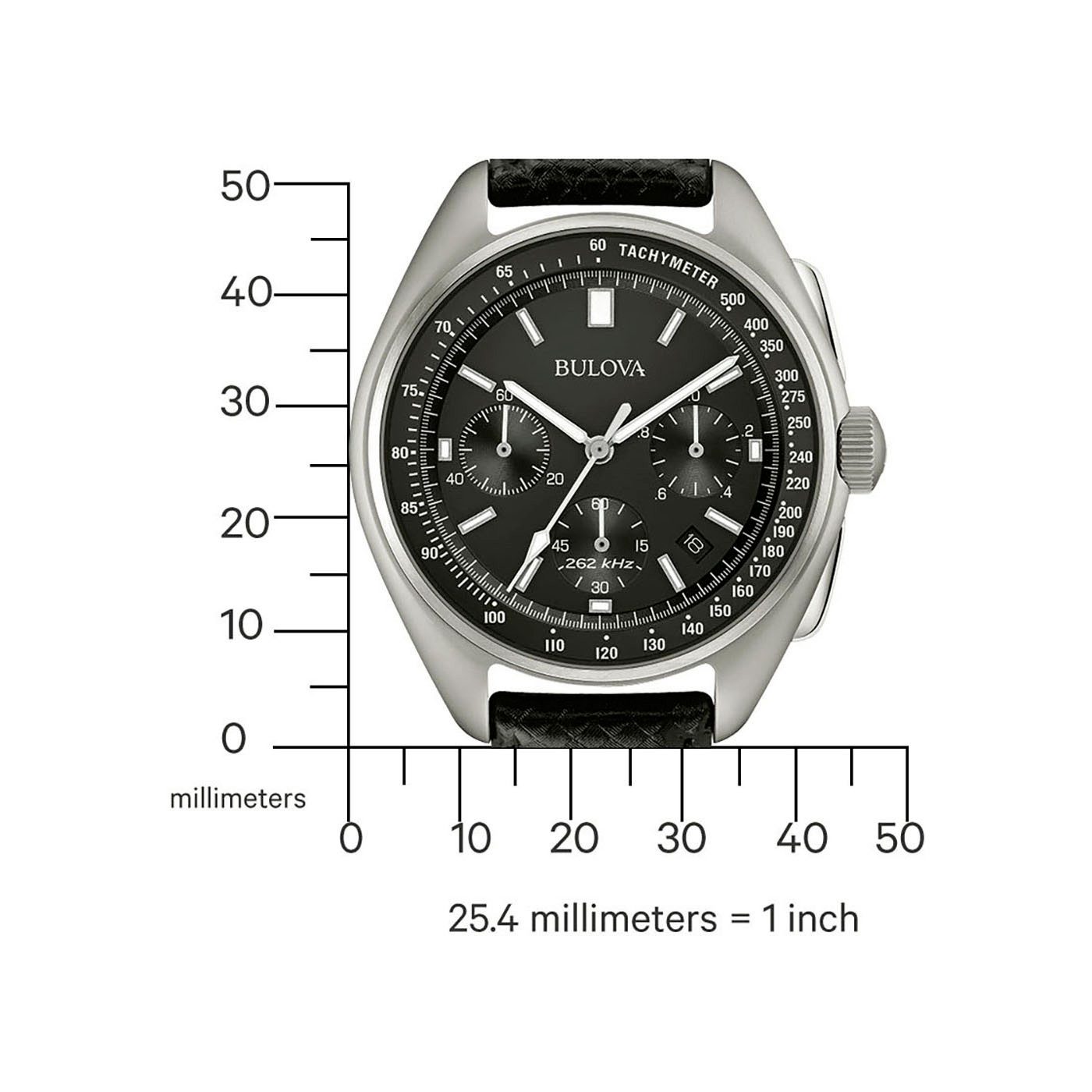 Bulova Chronograph Lunar Pilot 96B251, Quarzuhr, Armbanduhr, Herrenuhr, Lederarmband, analog, Tag