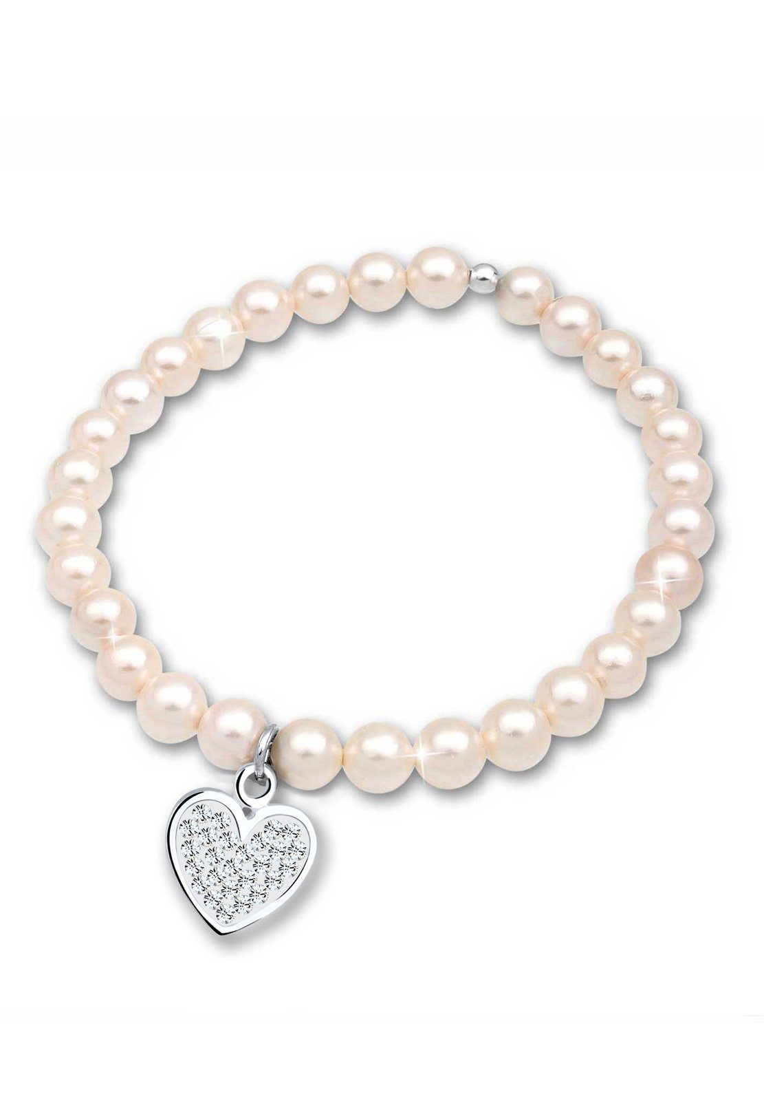 Elli Perlenarmband »Herz Perle Kristalle 925 Silber« online kaufen | OTTO