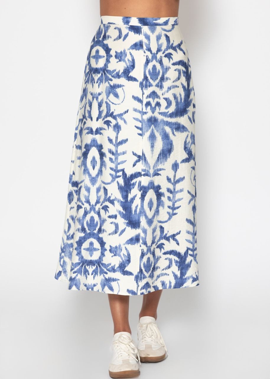 SASSYCLASSY A-Linien-Rock Maxirock mit Print Damen lässiger Rock mit seitli günstig online kaufen