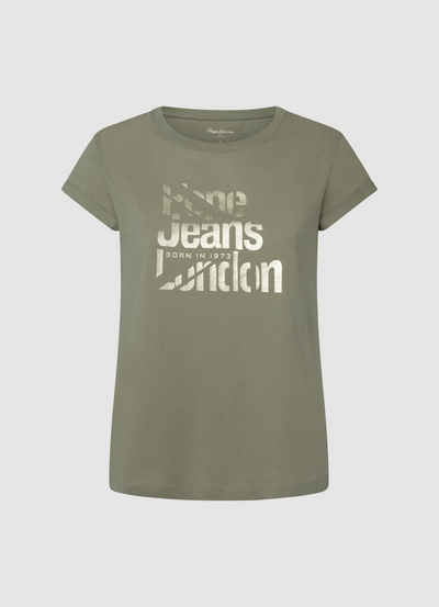 Pepe Jeans T-Shirt ENOLA mit metallischem Logoprint