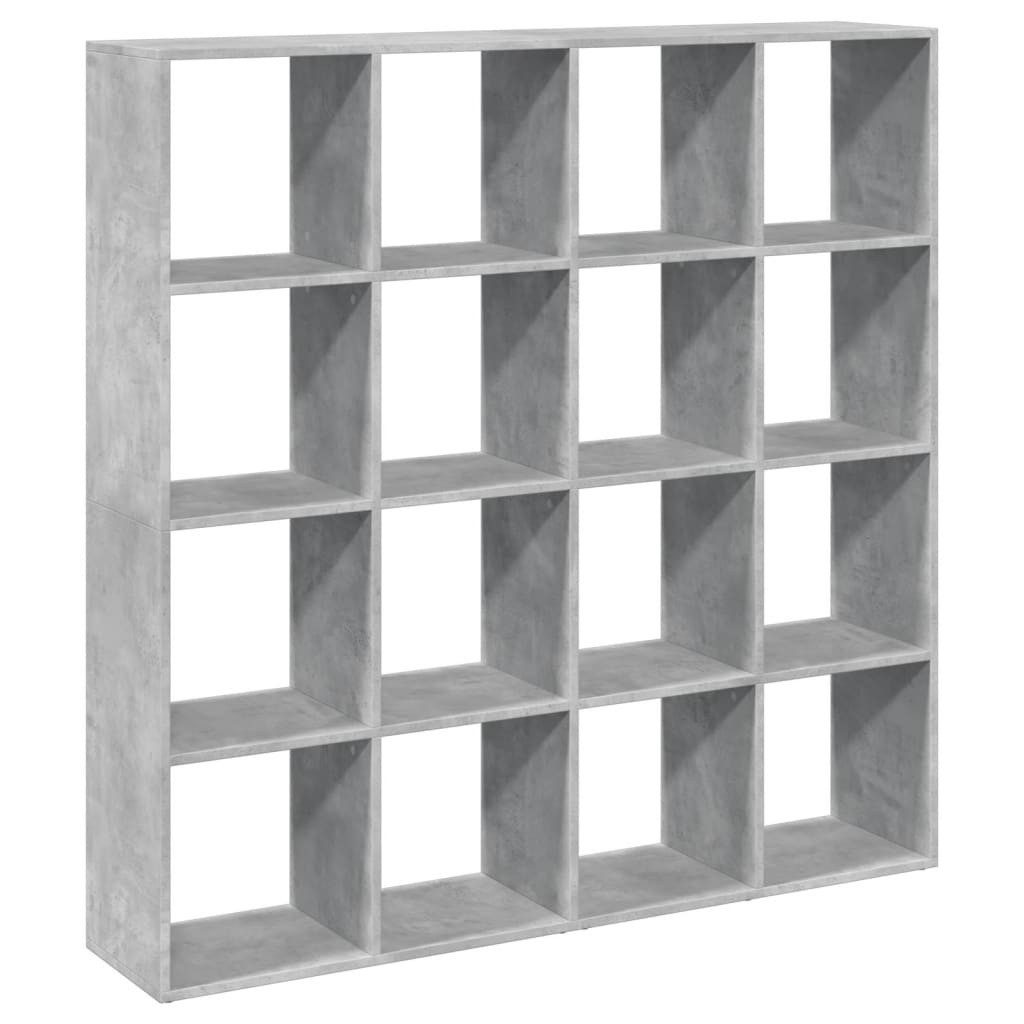 vidaXL Bücherregal Bücherregal Betongrau 137,5x29x137,5 cm Holzwerkstoff, 1-tlg.