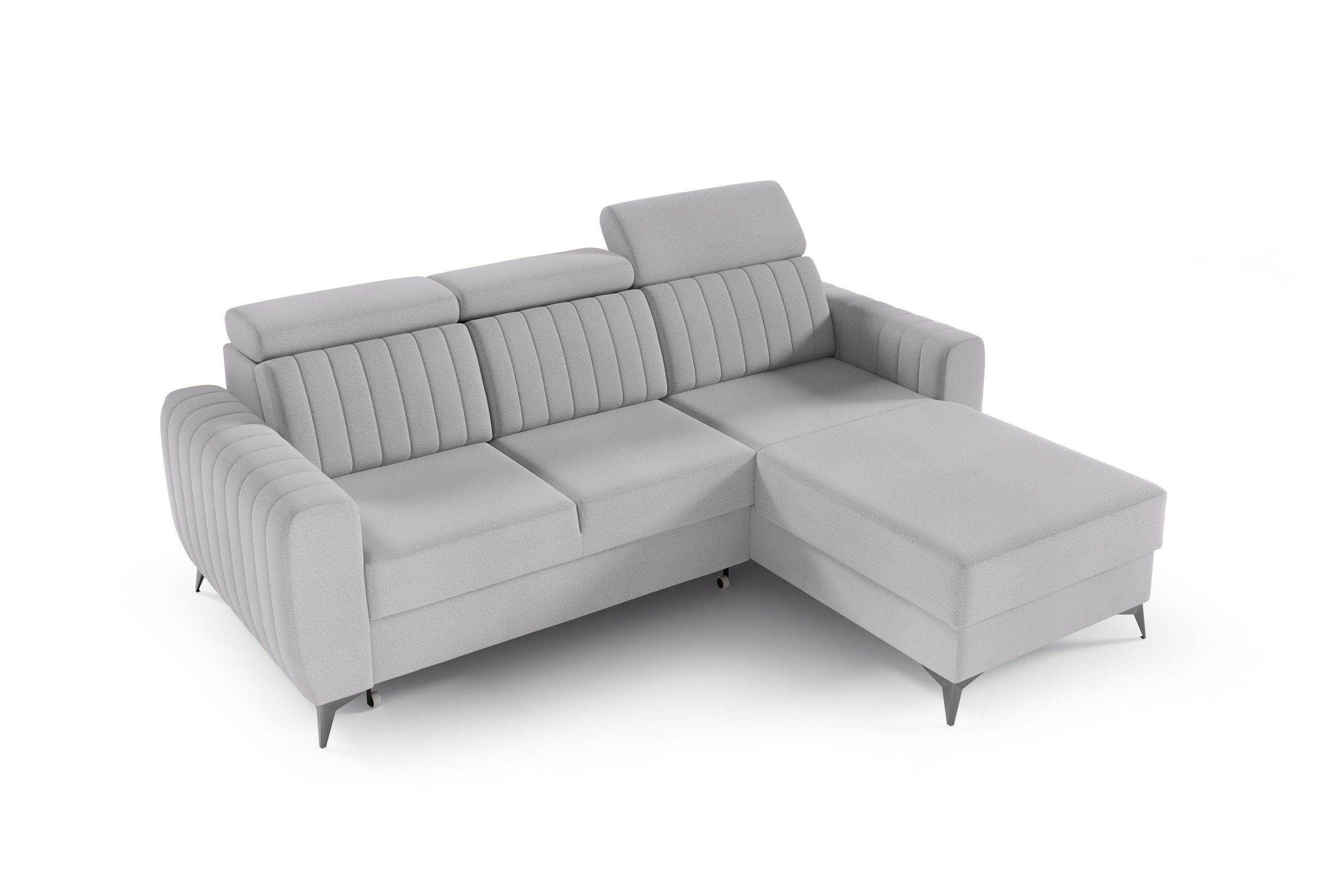 MOEBLO Ecksofa MOSTA I, Couch für Wohnzimmer, Schlafsofa Sofagarnitur Sofa Eckcouch L-Form Wohnlandschaft, Verstellbaren Kopfstützen - (BxHxT): 238x93/109x176 cm, mit Bettkasten und Schlaffunktion