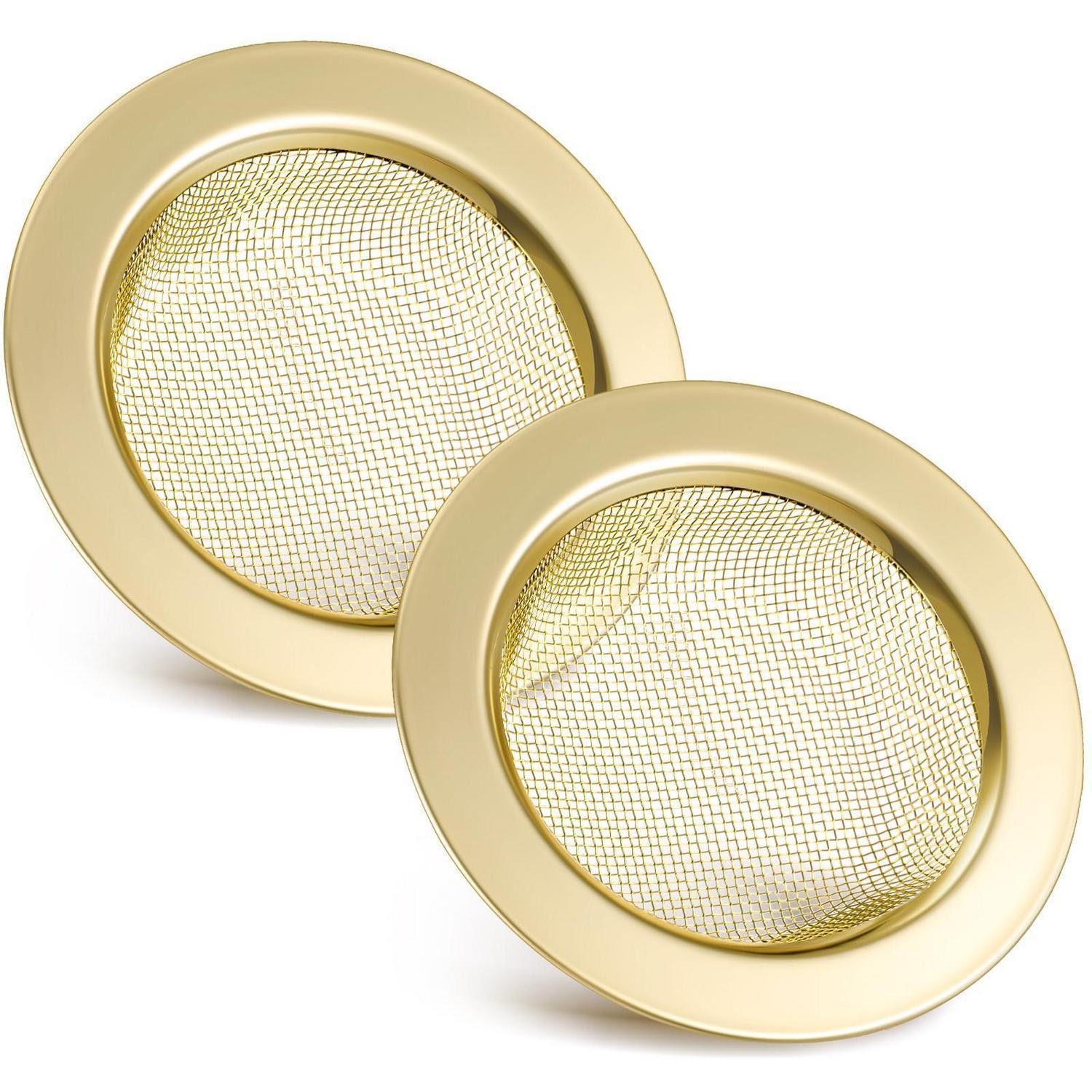 LuxusKollektion Siebventil Spülbeckensieb Gold 2 Stk. Ø11,2cm Edelstahl