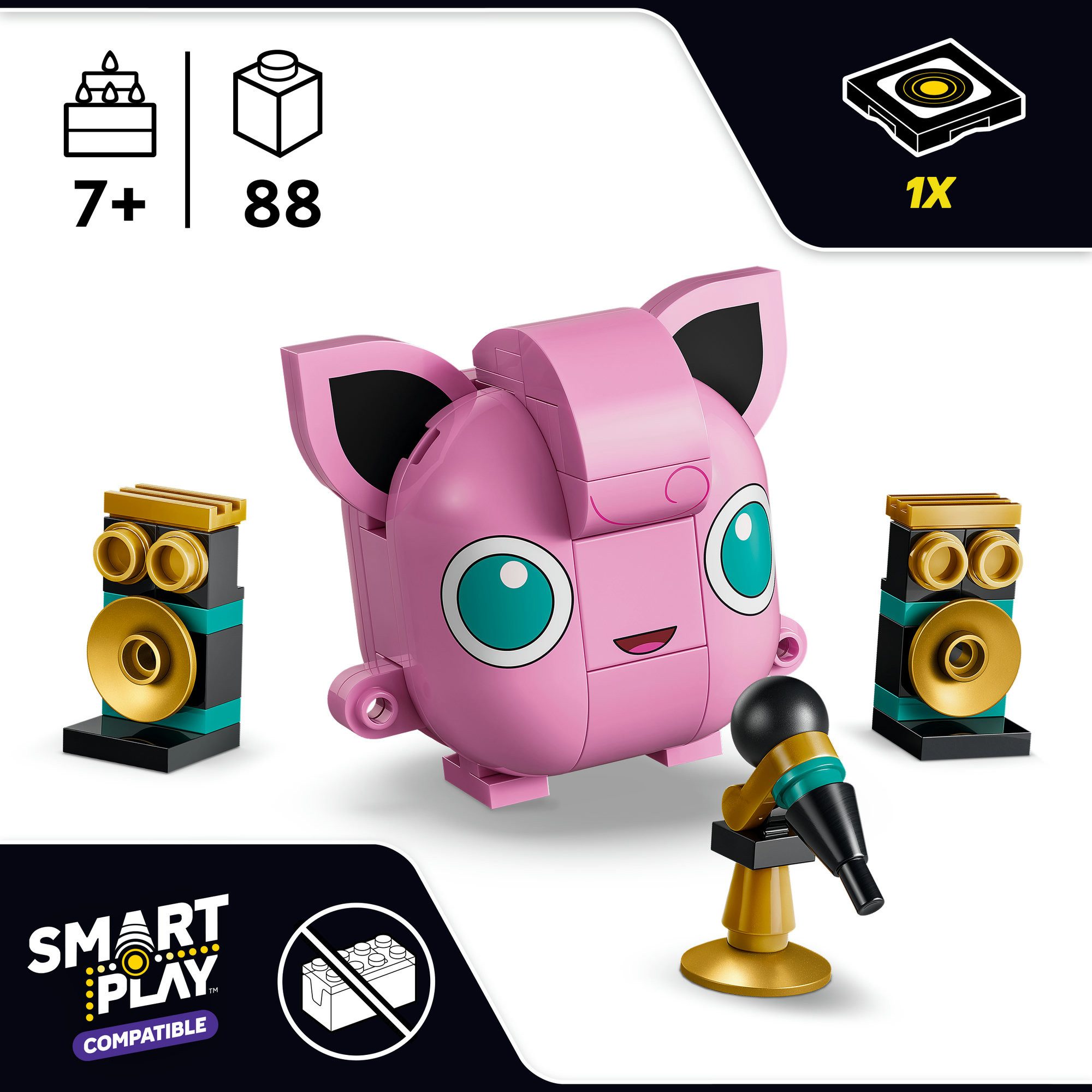 LEGO® SMART Play: Pummeluff-Konzert (72159), LEGO Pokémon Konstruktionsspielsteine, (88 St), Mit SMART Brick kombatibel (nicht enthalten)