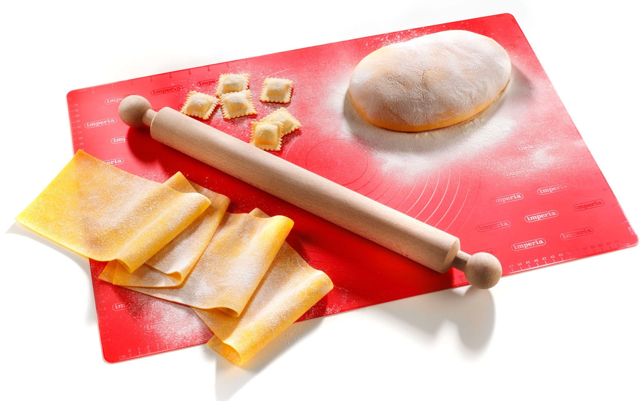 imperia Backmatte, Silikon, inkl. Teigrolle aus Holz