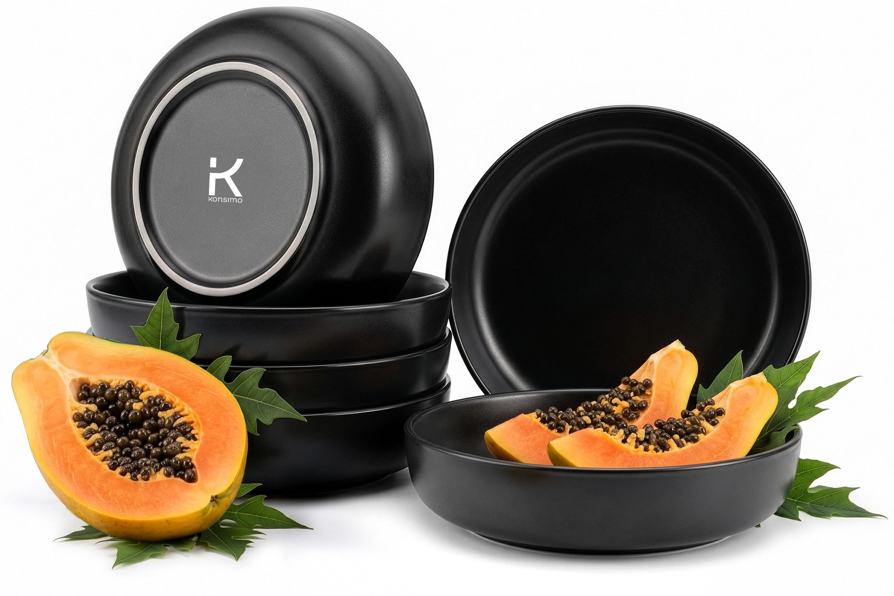KONSIMO® Teller-Set VICTO Tafelservice hergestellt in der EU (6-tlg), 6 Personen, Steingut, spülmaschinengeeignet, mikrowellengeeignet, 6x Suppenteller