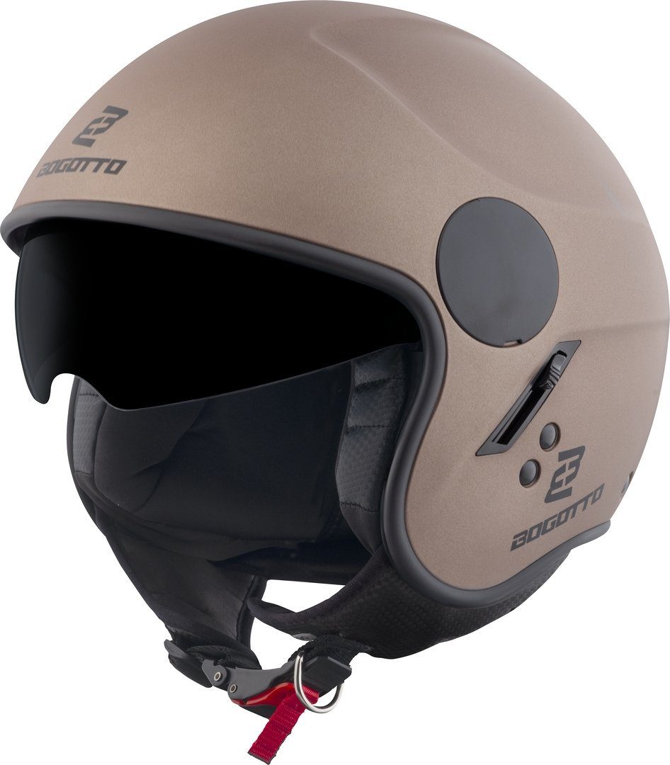 Bogotto Motorradhelm H595 SPN Jethelm, Herausnehmbares Innenfutter,integriertes Sonnenvisier