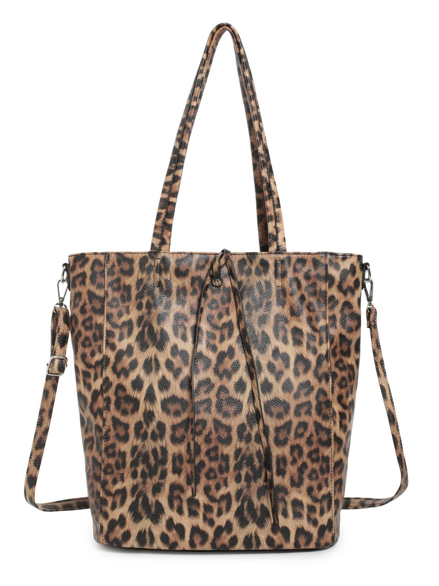 Schultertasche XXL Damen Tasche LEOPARD Shopper Umhängetasche Handtasche Leder Optik