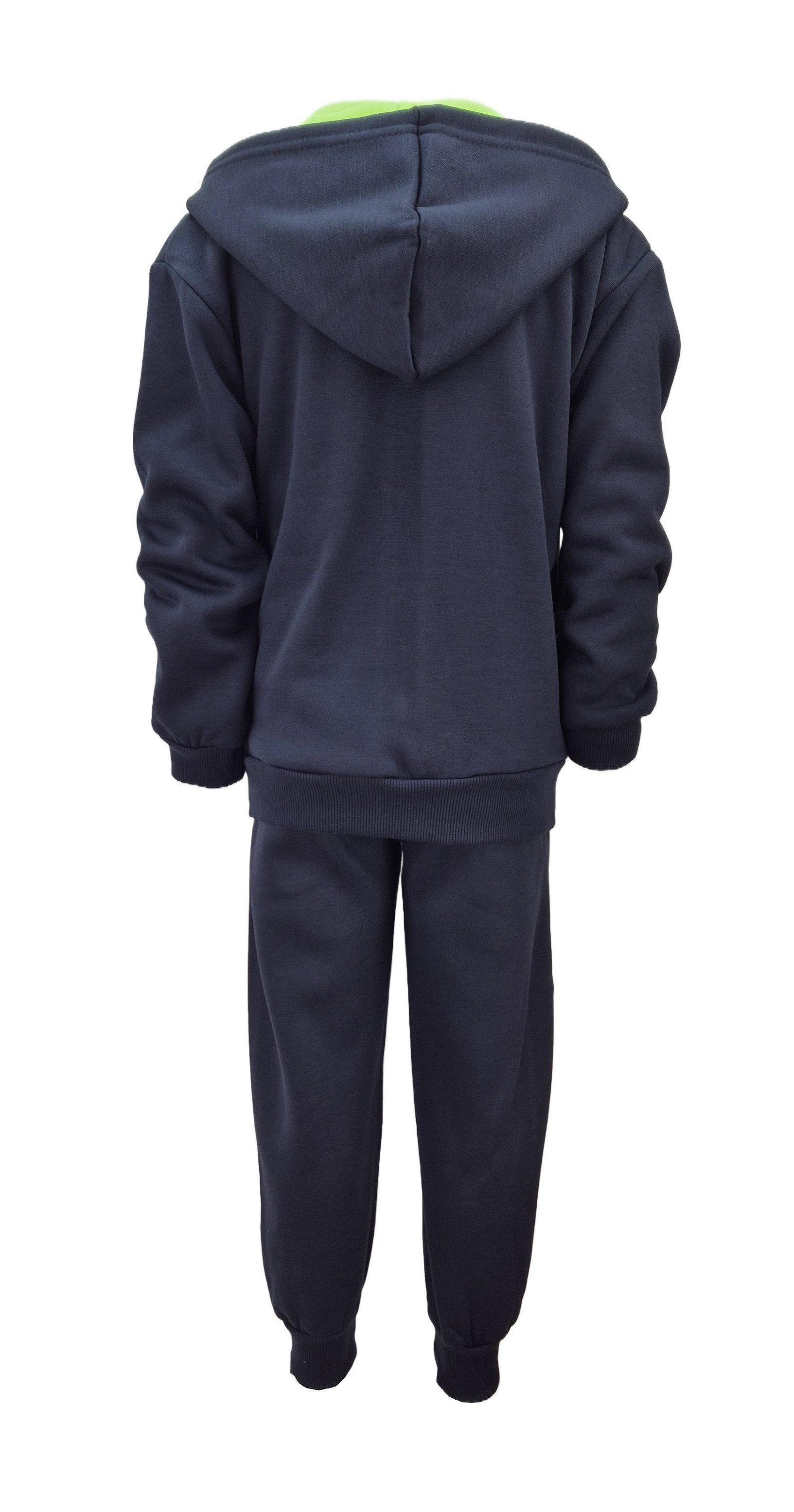 Hessis Freizeitanzug für Jungen 3-teilig – T-Shirt, Jacke & Jogginghose im Set jf157 (Set, 3-tlg., T-Shirt, Jacke & Jogginghose)