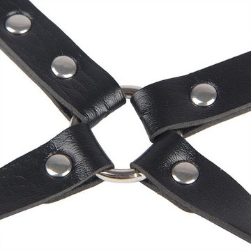 Lau-Fashion Strapsgürtel Leder Harness Dessous Bondage SM BDSM Punk Gürtel Taillenkette S/M/L