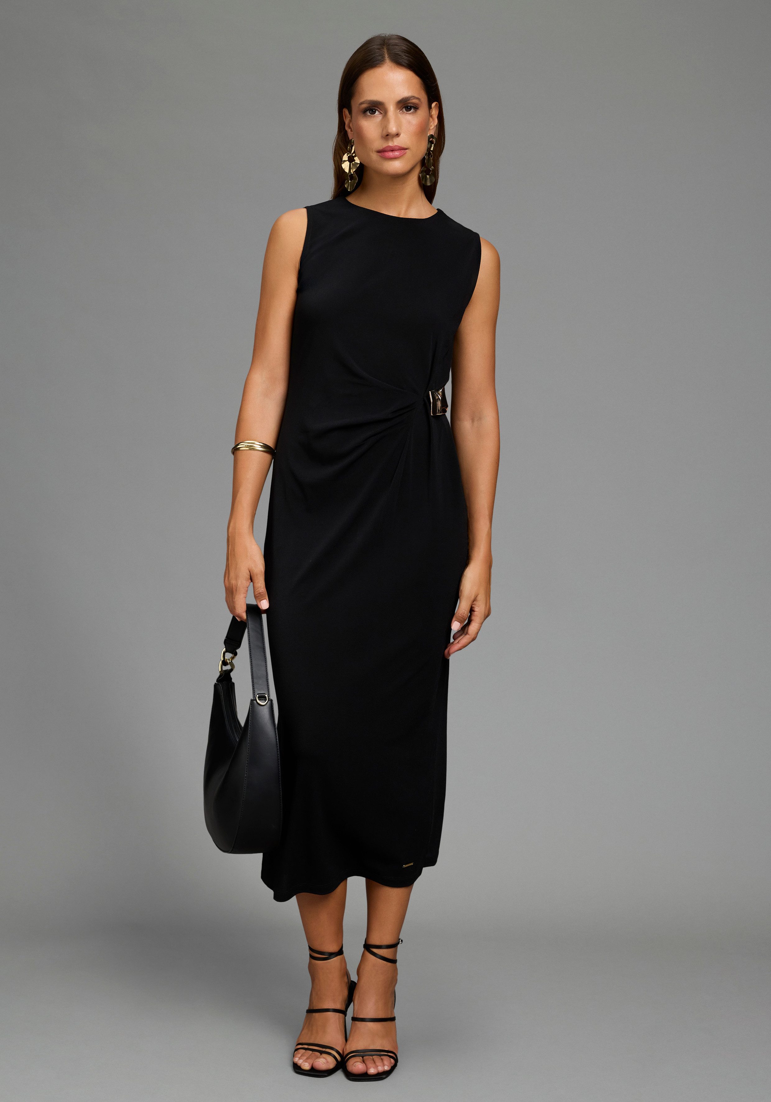 laura scott Abendkleid mit Schmuck-Element aus elastischem Jersey-Material, figurbetonte Passform, knöchelfrei