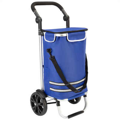 monzana Einkaufstrolley, 2in1 56L bis 50 kg klappbar abnehmbare Tasche Handwagen Einkaufswagen Einkaufshilfe Roller Blau
