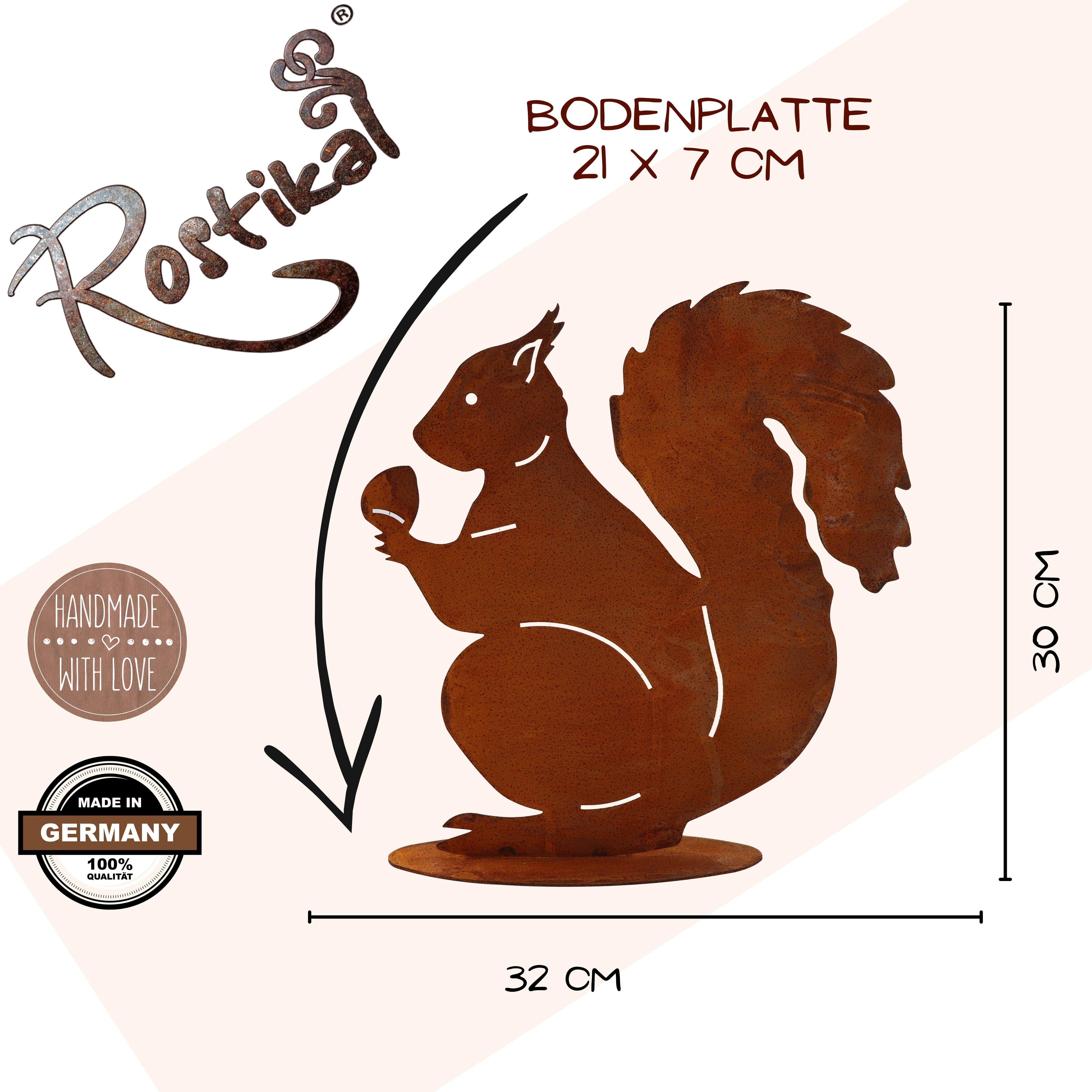 Deko, Eichhörnchen echter Rost Figur Rost Gartenfigur Rostikal