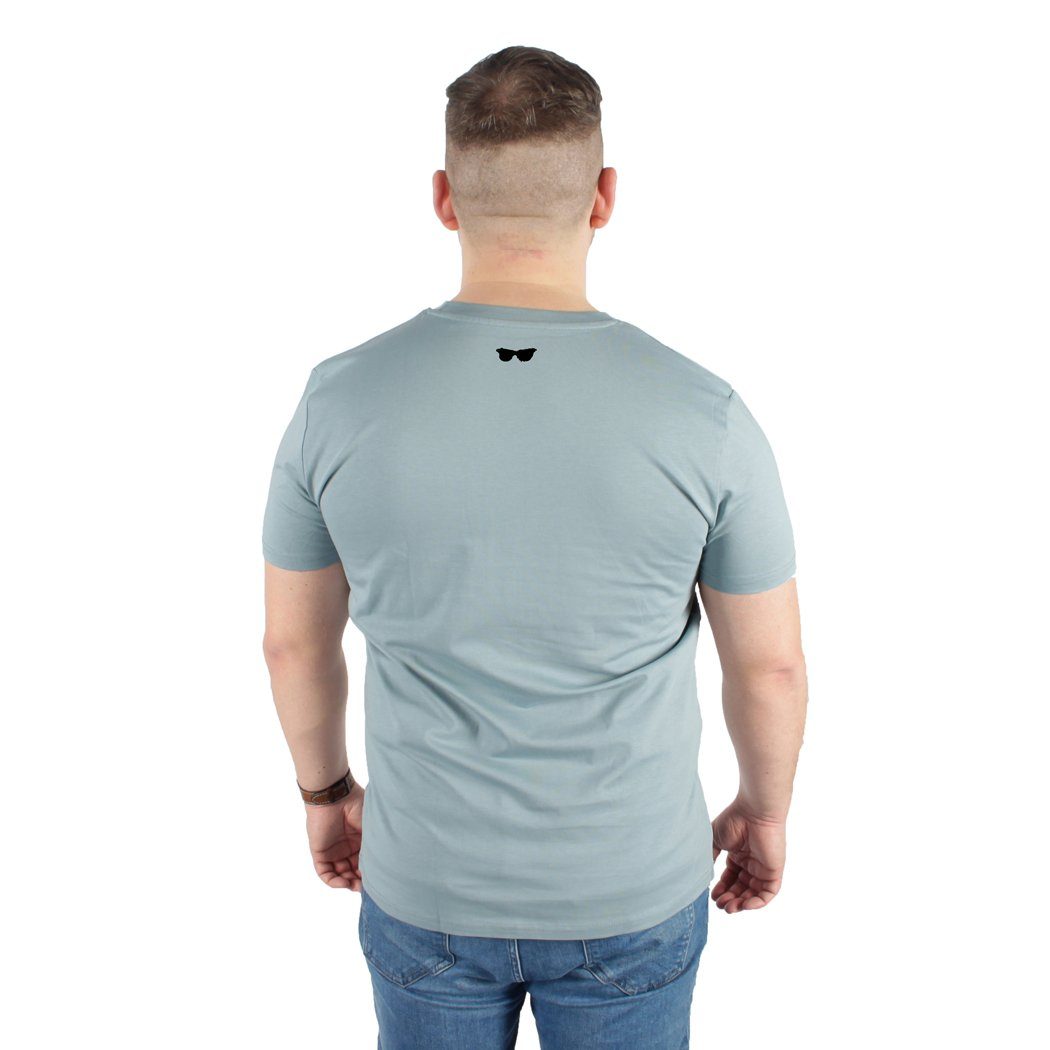 karlskopf Print-Shirt RADFAHRER aus 100% Farbbrillianz, Hohe 100%Bio-Baumwolle, Deutschland Bedruckt in Bio-Baumwolle Erdblau