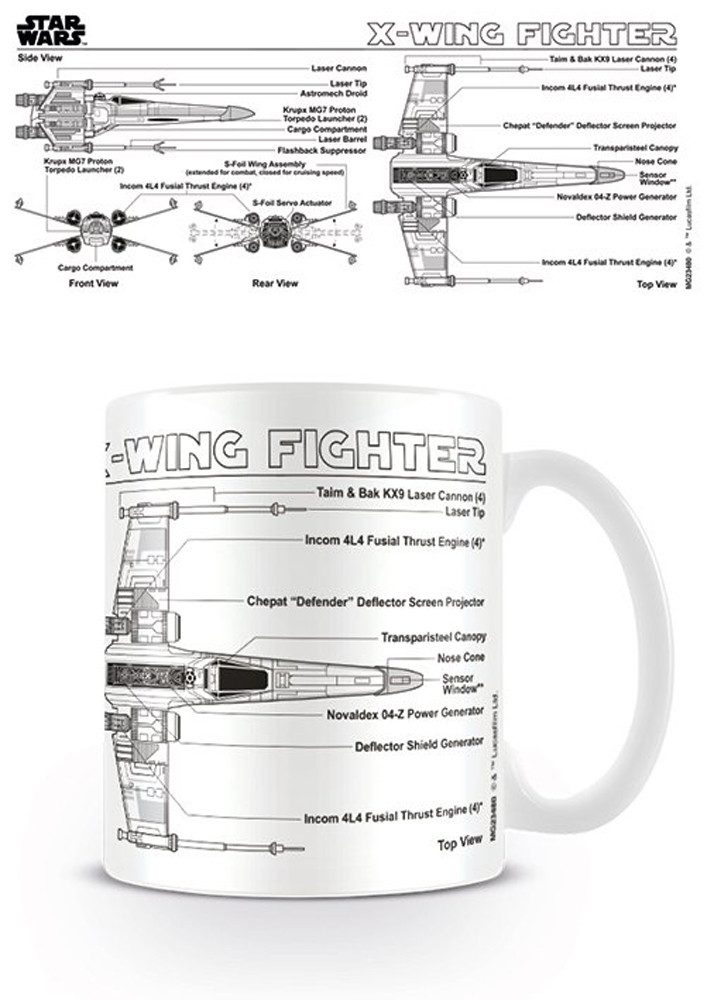 Tasse Star Wars - Lizenz Tassen - X-wing Fighter Sketch