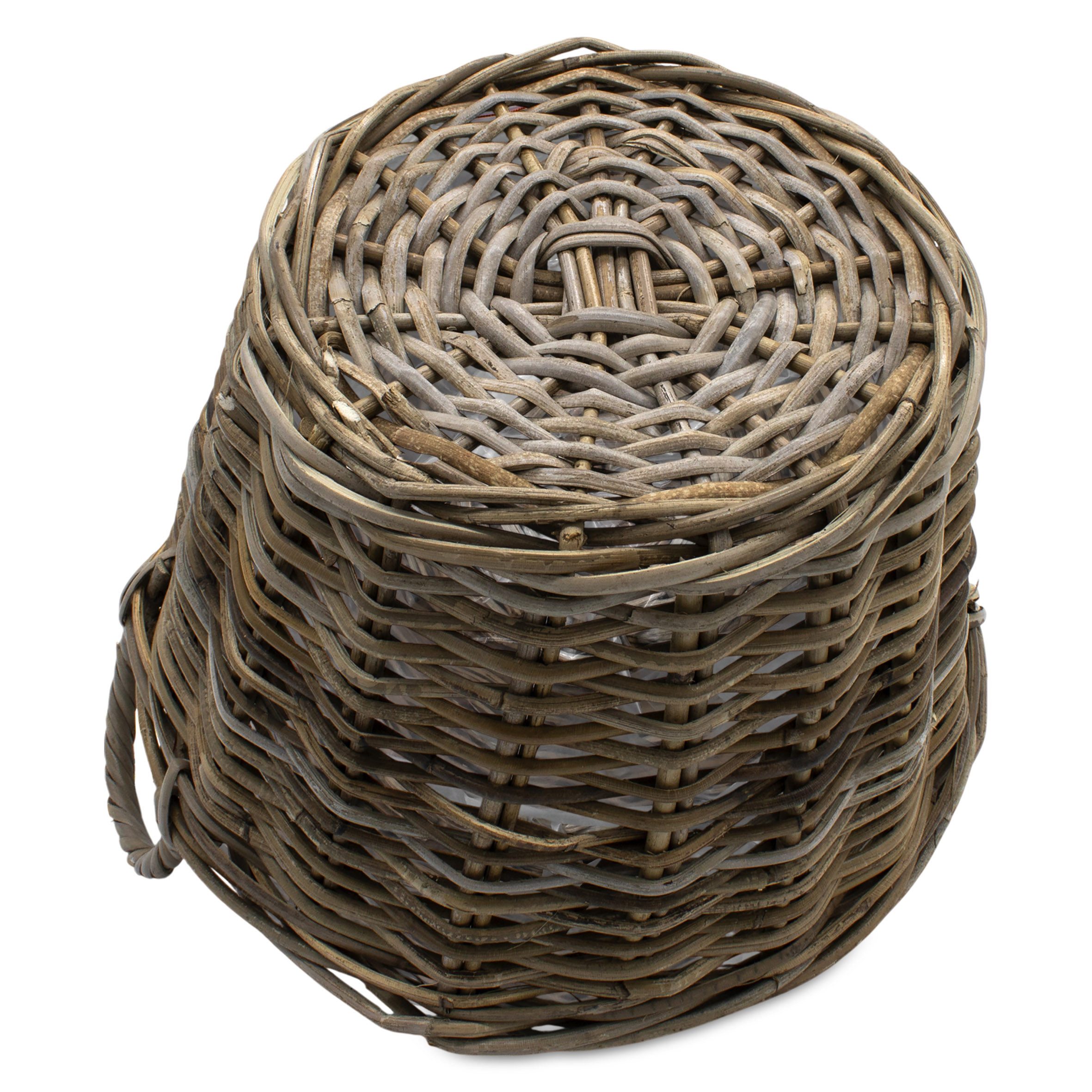 Spetebo Weidenkorb (Set, 1 St., Pflanzkorb mit Henkel), Rattan Pflanzkorb natur mit Folie