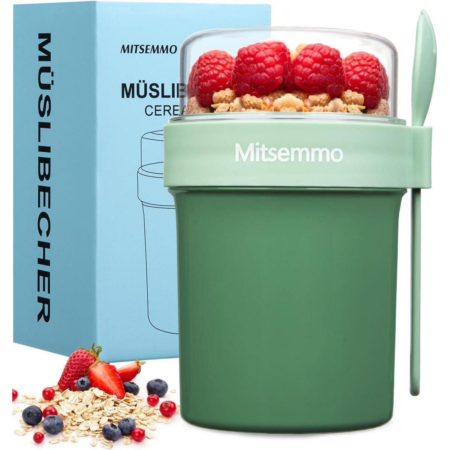 LuxusKollektion Müslibox Müslibecher Joghurtbecher to Go Kinder Löffel Müsli Cup Becher