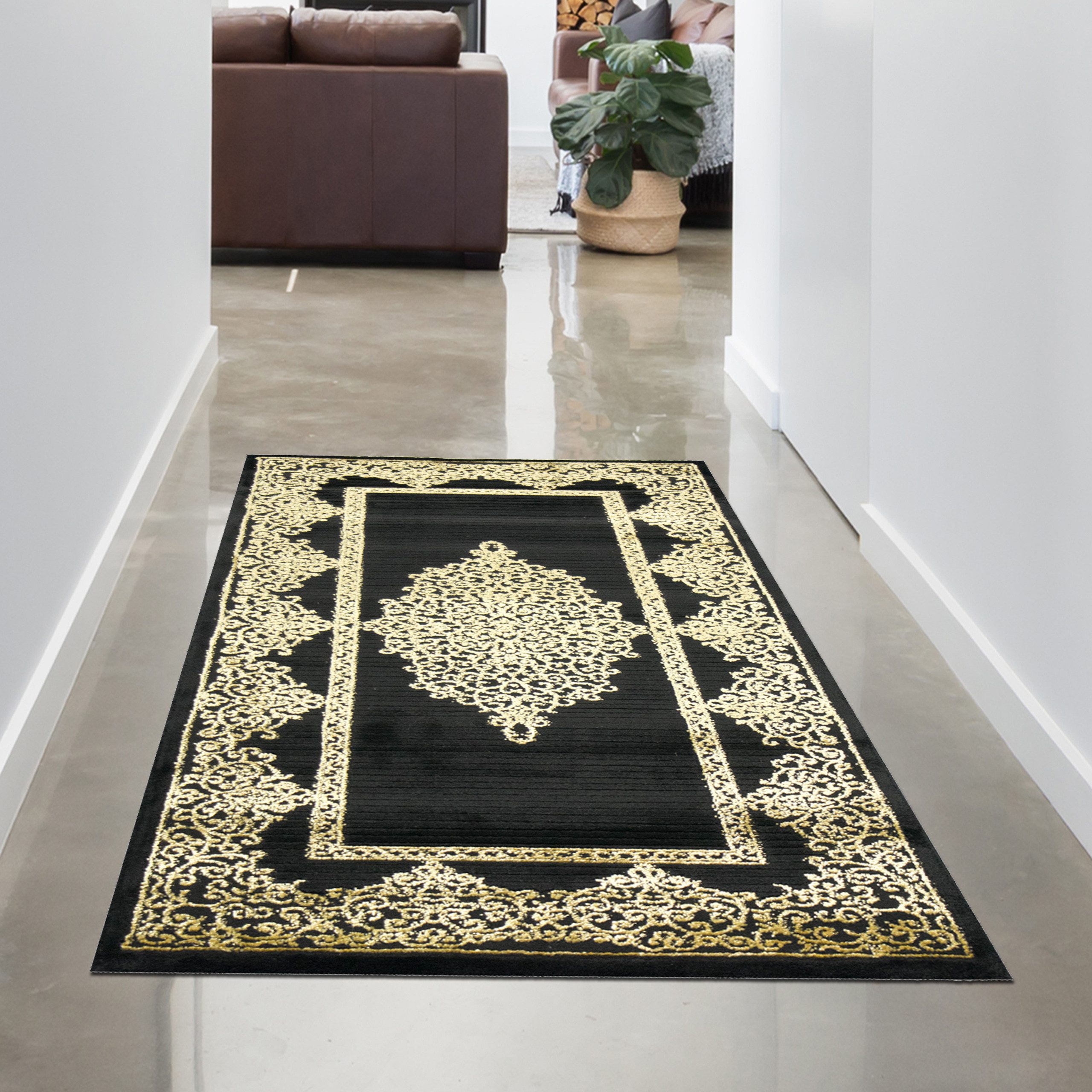 Carpetia Designteppich Modernes Glanzfaser-Design, rechteckig, Höhe: 12 mm, pflegeleicht, strapazierfähig, mit Glanzfasern