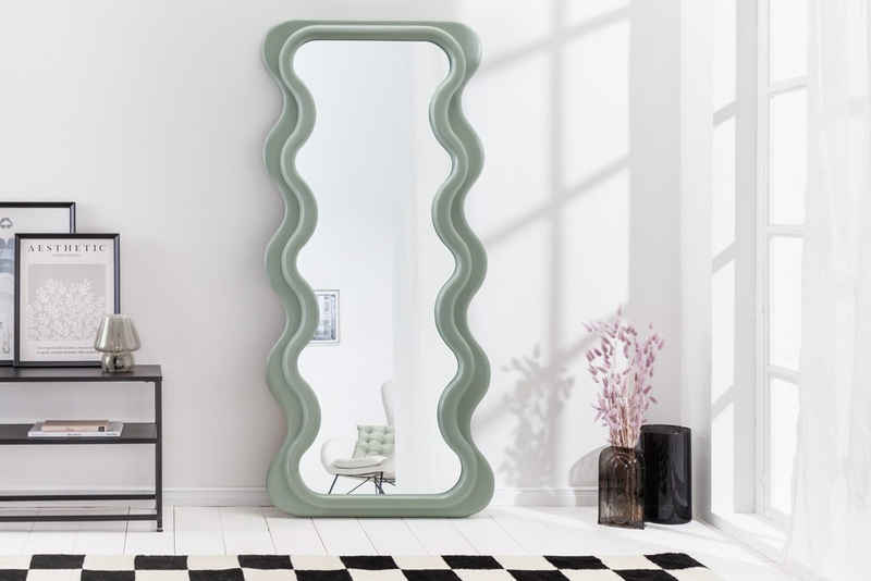riess-ambiente Wandspiegel CURVY 160cm salbeigrün (Einzelartikel, 1-St), Flur · Kunststoff · Rahmen · Wellen · Ganzkörper · Groß · Modern