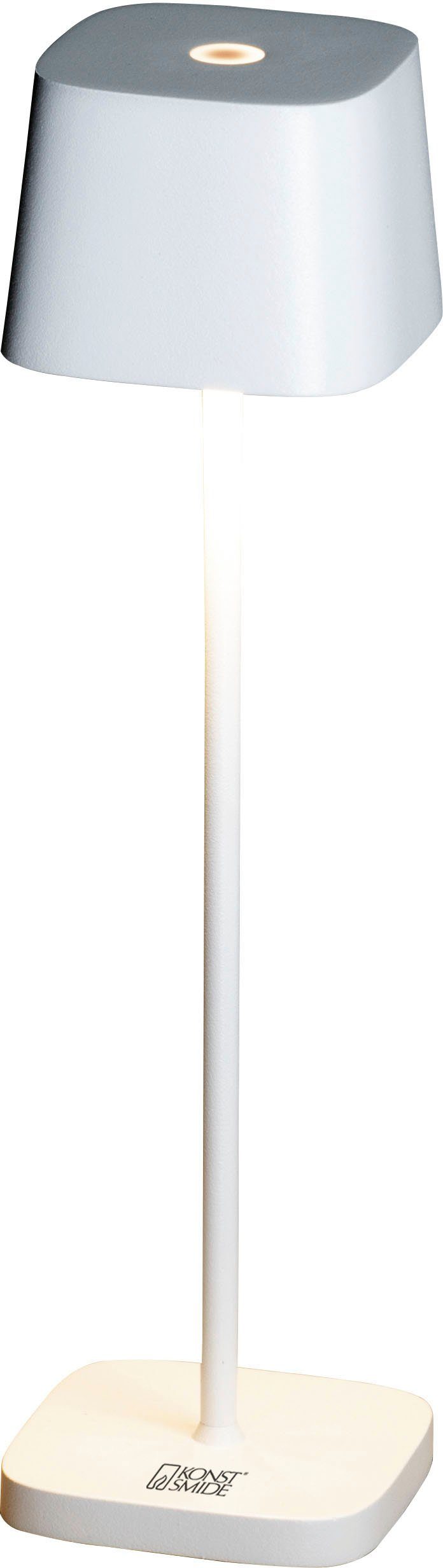 KONSTSMIDE Warmweiß, weiß, dimmbar, LED integriert, USB-Tischl. eckig Capri-Mini, 2700/3000K, LED Tischleuchte fest Capri-Mini