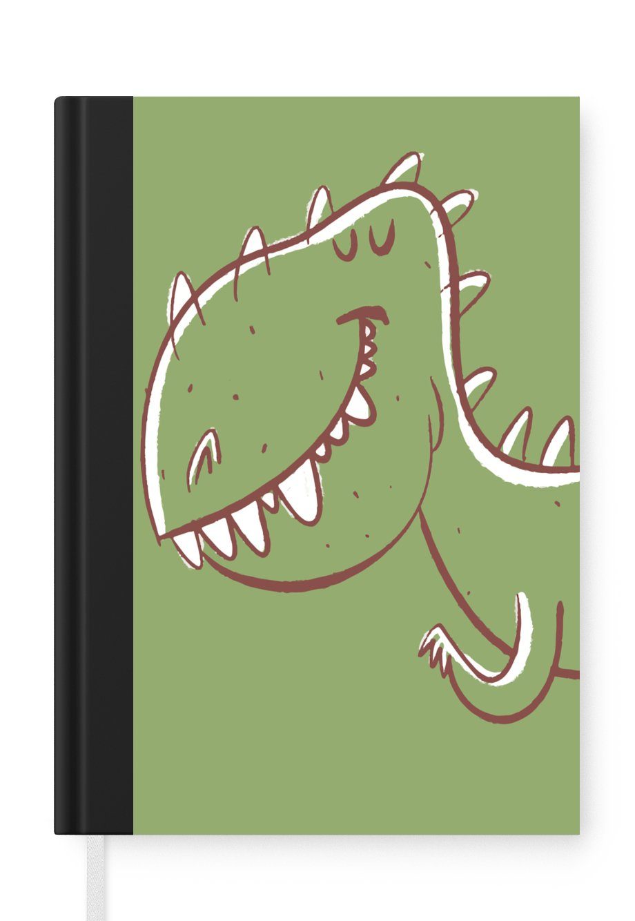 MuchoWow Notizbuch Dinosaurier - Tiere - Grün - Zeichnung - Kinder - Kinder, Journal, Merkzettel, Tagebuch, Notizheft, A5, 98 Seiten, Haushaltsbuch