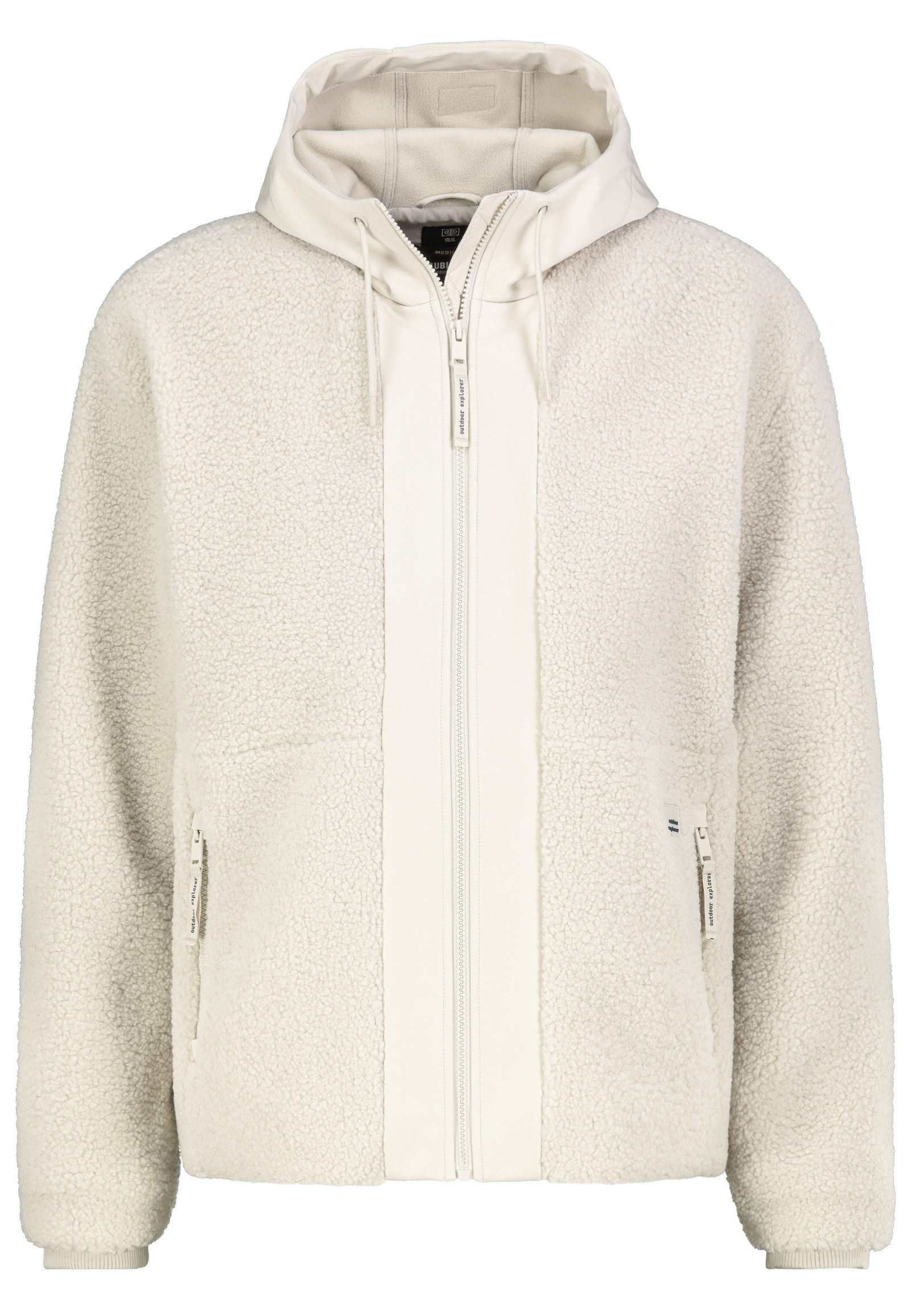 SUBLEVEL Winterjacke Kontrastkapuze Kordelzug Zipperfächer für Herren (1-St) Weiche Haptik, Markante Frontblende, Formgebende Bündchen