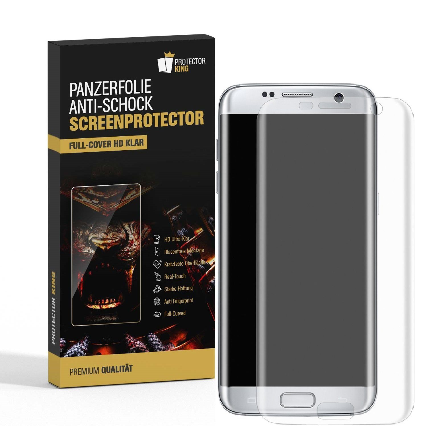 Schutzfolie 4x Panzerfolie für Samsung Galaxy S7 Edge FULL COVER Displayschutzfoli