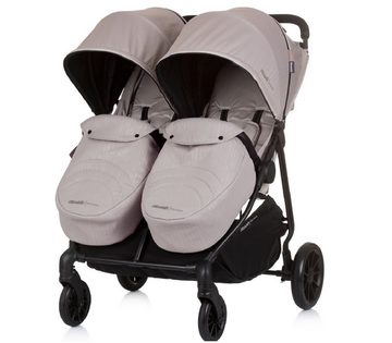 Chipolino Geschwisterwagen Zwillingskinderwagen Top Stars, 77 cm breit, Wickeltasche, Fußsack