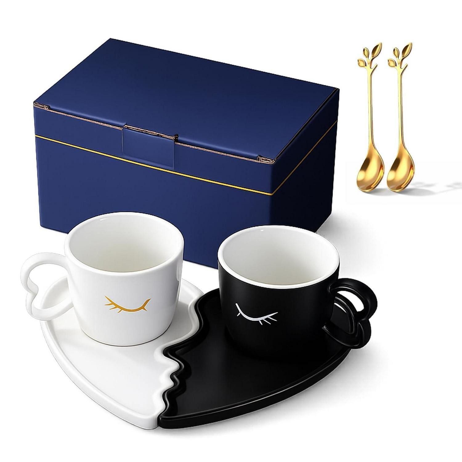 LuxusKollektion Tasse Partner Tassen Kuss-Design 2er Set 200ml, Keramik