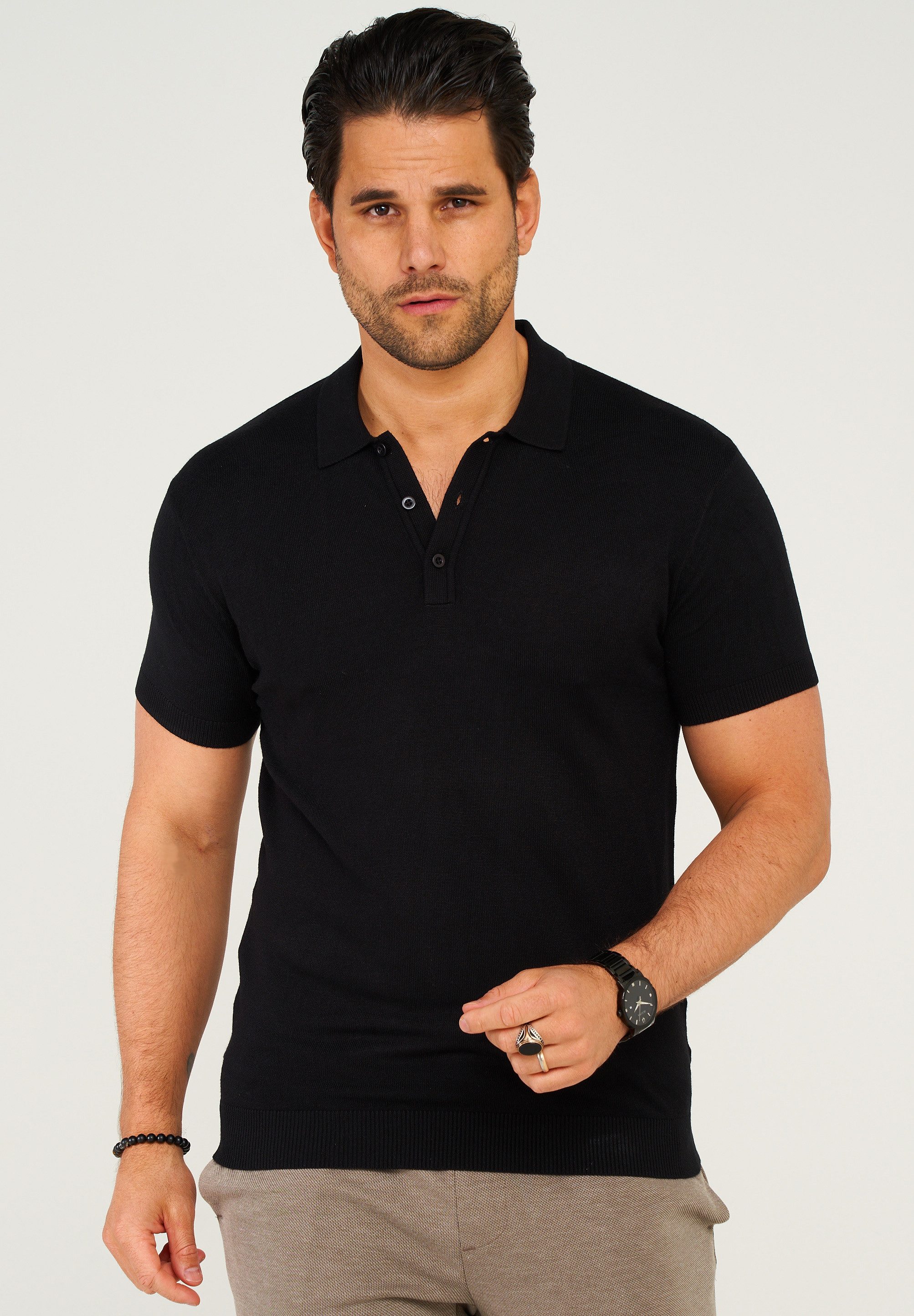 behype Poloshirt "KP-100 Knit Polo", im klassischen Design günstig online kaufen