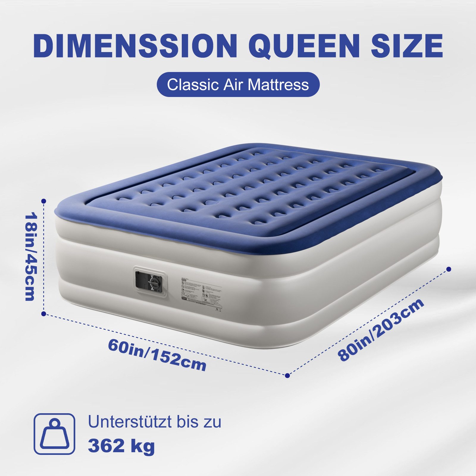 VINGLI Luftmatratze faltbare Campingmatratze mit Elektrischer Pumpe, Velour günstig online kaufen