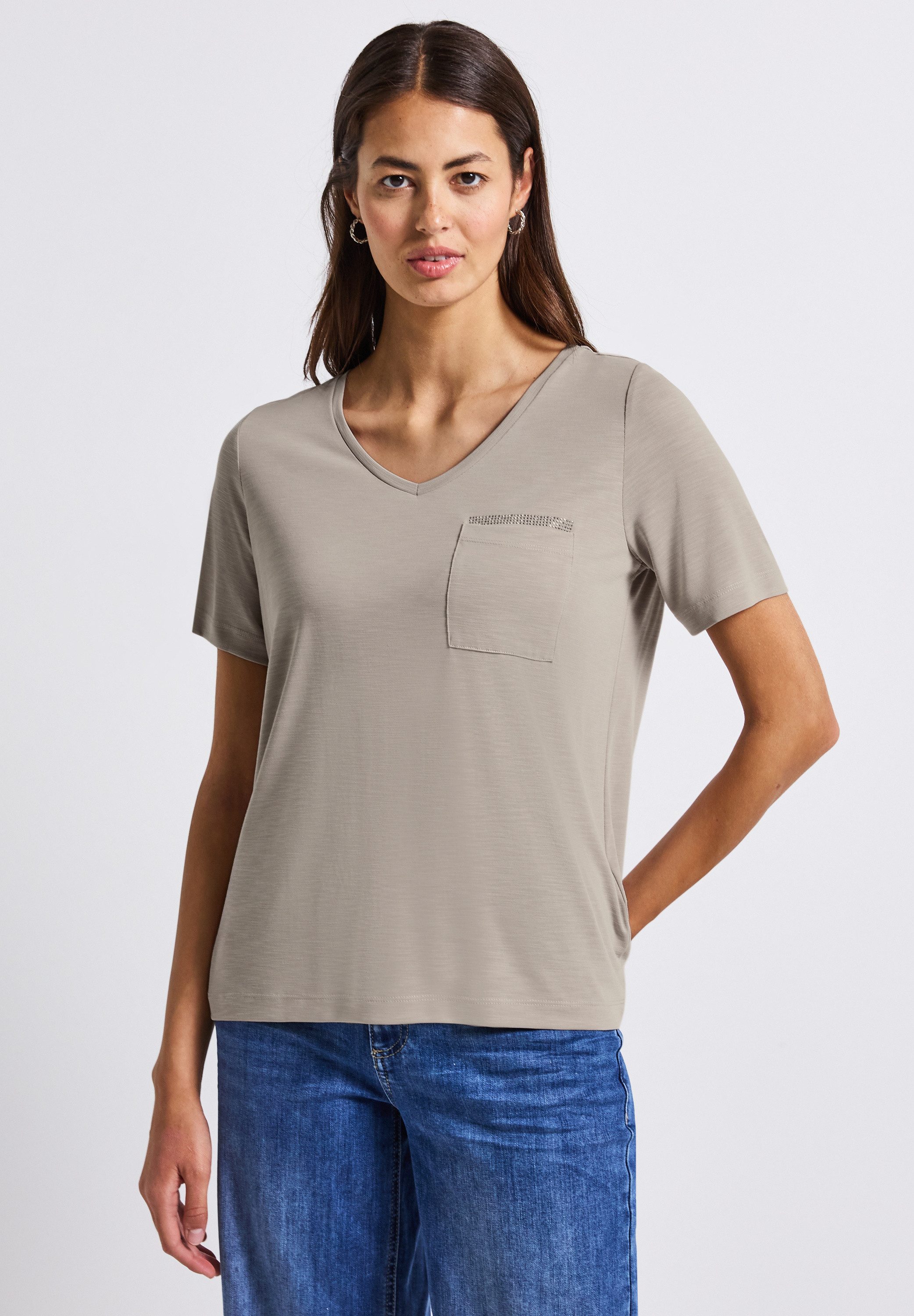 STREET ONE T-Shirt mit Schmuckdetails und günstig online kaufen