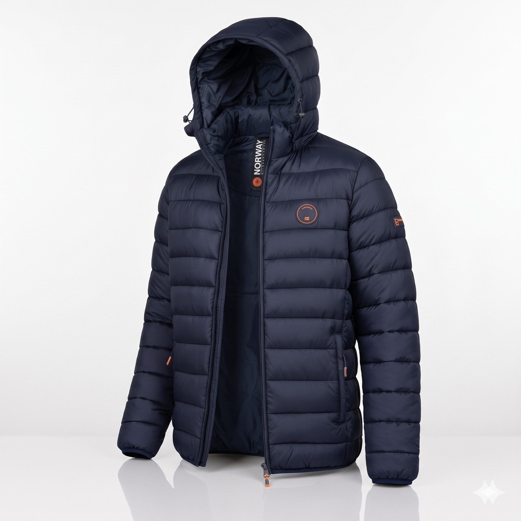 Geographical Norway Steppjacke Hochwertige Outdoorjacke Steppjacke mit Kapuze (1-St) Steppjacke Mit Kapuze Herbst Übergangs Jacke
