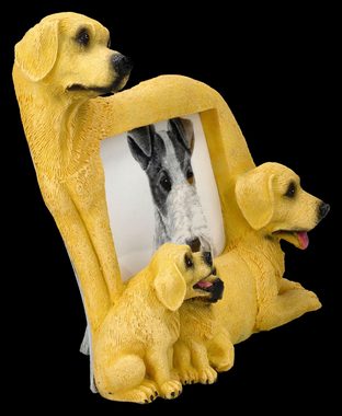 Figuren Shop GmbH Bilderrahmen Bilderrahmen - Hunde Familie Labrador - Dekoration Fotorahmen Hundefig, für 1 Bilder (1 St)