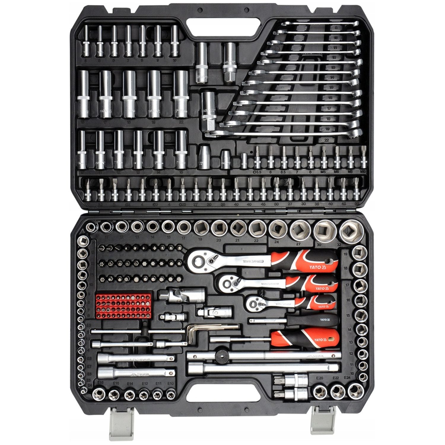 Yato Steckschlüssel YT-38841 216-teiliges Steckschlüssel-Werkzeugset, Steckschlüsseleinsätze mit AS-Drive-System, im Koffer