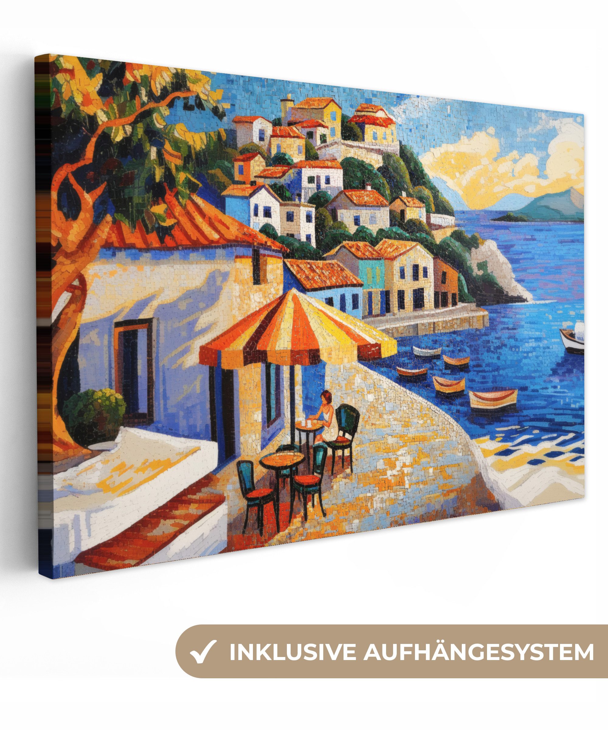 OneMillionCanvasses® Leinwandbild Küstendorf - Ferienhäuser - günstig online kaufen