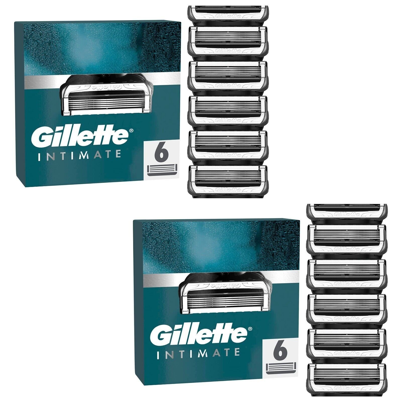 Gillette Rasierklingen Intimate, 12-tlg., Spar-Set - 4, 6, 8, 12, 20 x Klingen, sanft zur empfindlichen Intimhaut, Made in Germany