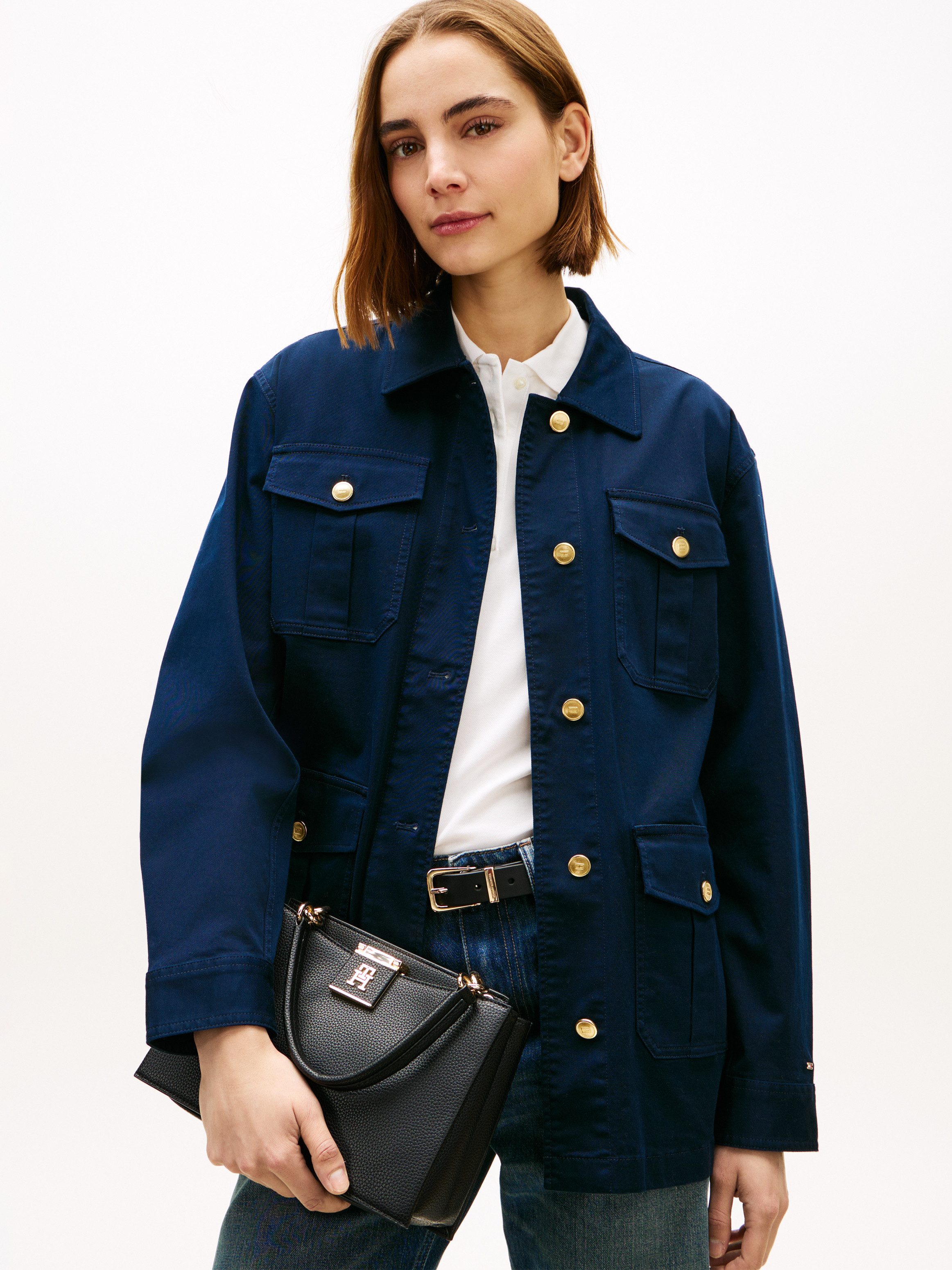 Tommy Hilfiger Henkeltasche TH HER TOTE, Damen Schultertasche, Henkeltasche mit TH-Logo