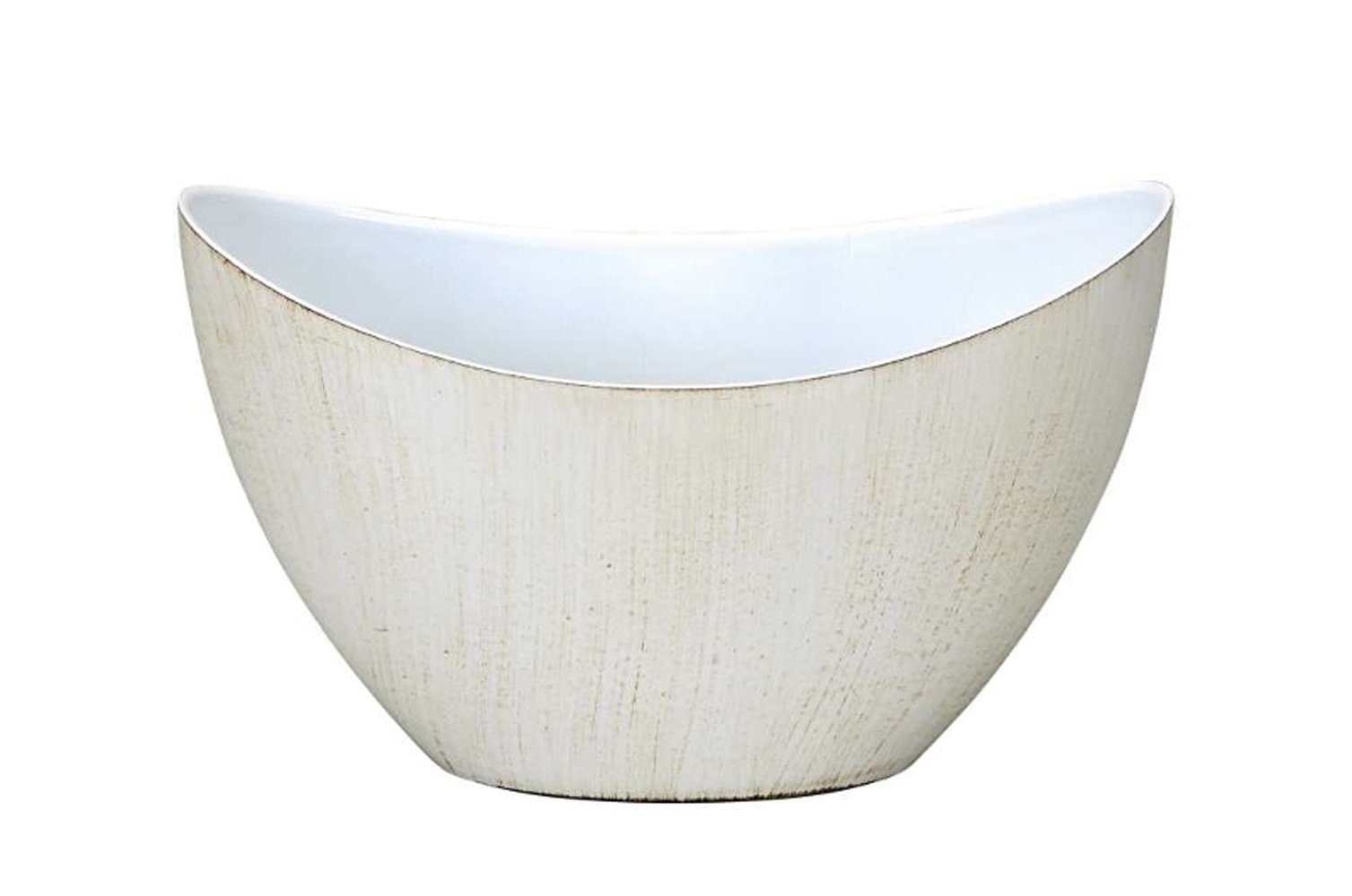 Posiwio Dekoschale Schale Jardiniere Poly creme-braun 24x10xH14,5cm St) oval (1