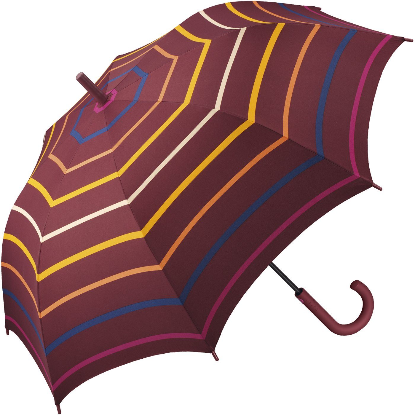 Damen warmen in stabil, mit Auf-Automatik, für Langregenschirm leicht, Farbtönen großer mit Regenschirm Streifen Esprit