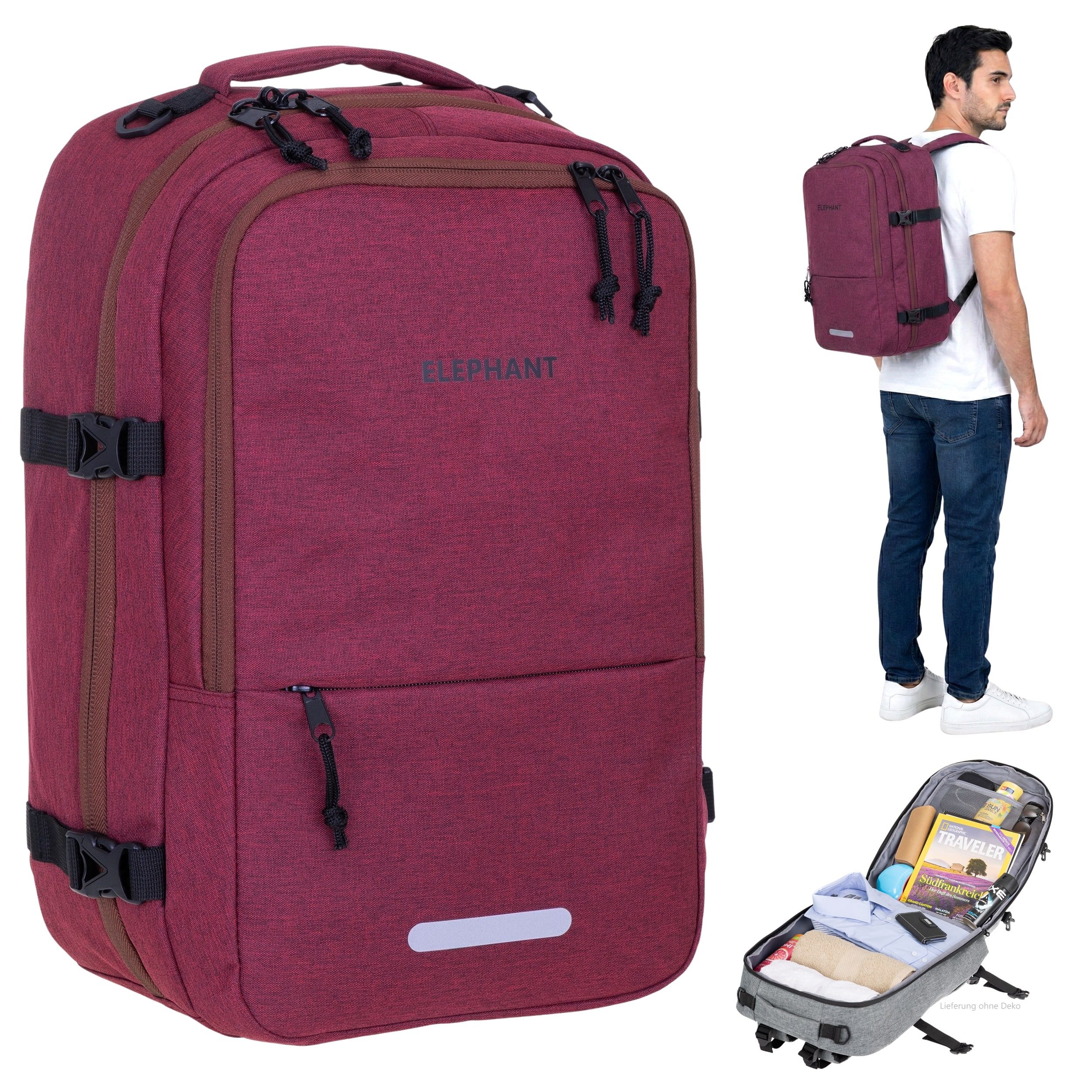 Rucksack Handgepäck Flugzeug Laptop Fach Geheimtasche Daypack