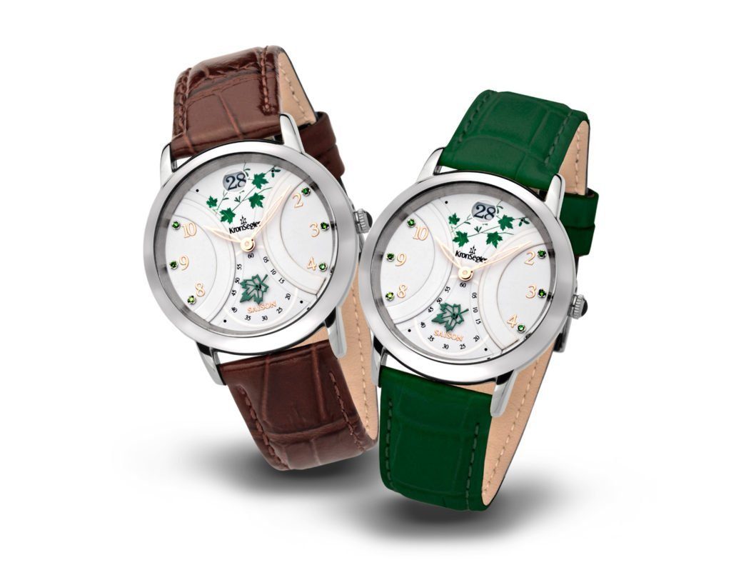 Kronsegler Quarzuhr Saison, (inklusive andersfarbigem Wechselarmband), mit Jahreszeitensymbol als Sekundenanzeige