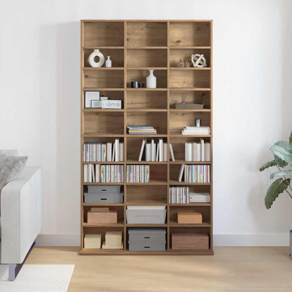 vidaXL CD-Regal CD-Schrank Artisan-Eiche 101 x 23 x 177,5 cm Holzwerkstoff, 1-tlg.