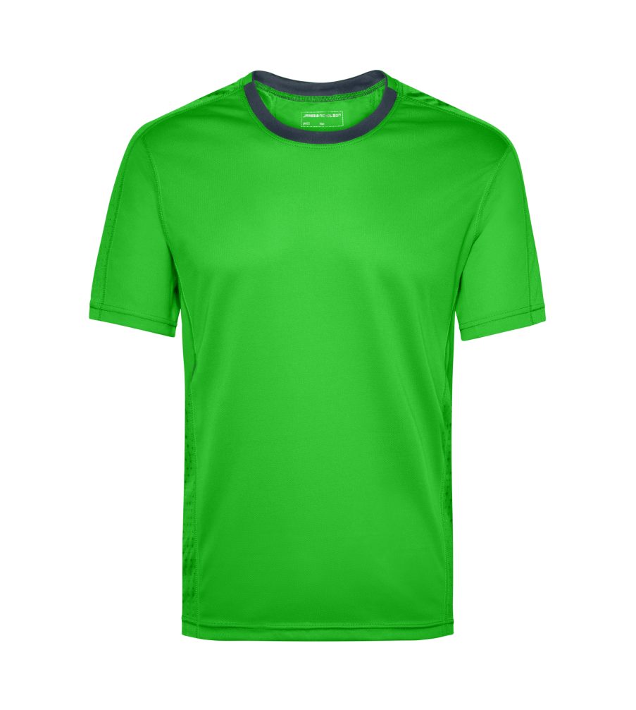 James & Nicholson Laufshirt Atmungsaktiv Laufshirt (Doppelpack, green/iron-grey T-Shirt und Doppelpack 2er-Pack) Kurzarm Feuchtigkeitsregulierend Herren JN472 Running