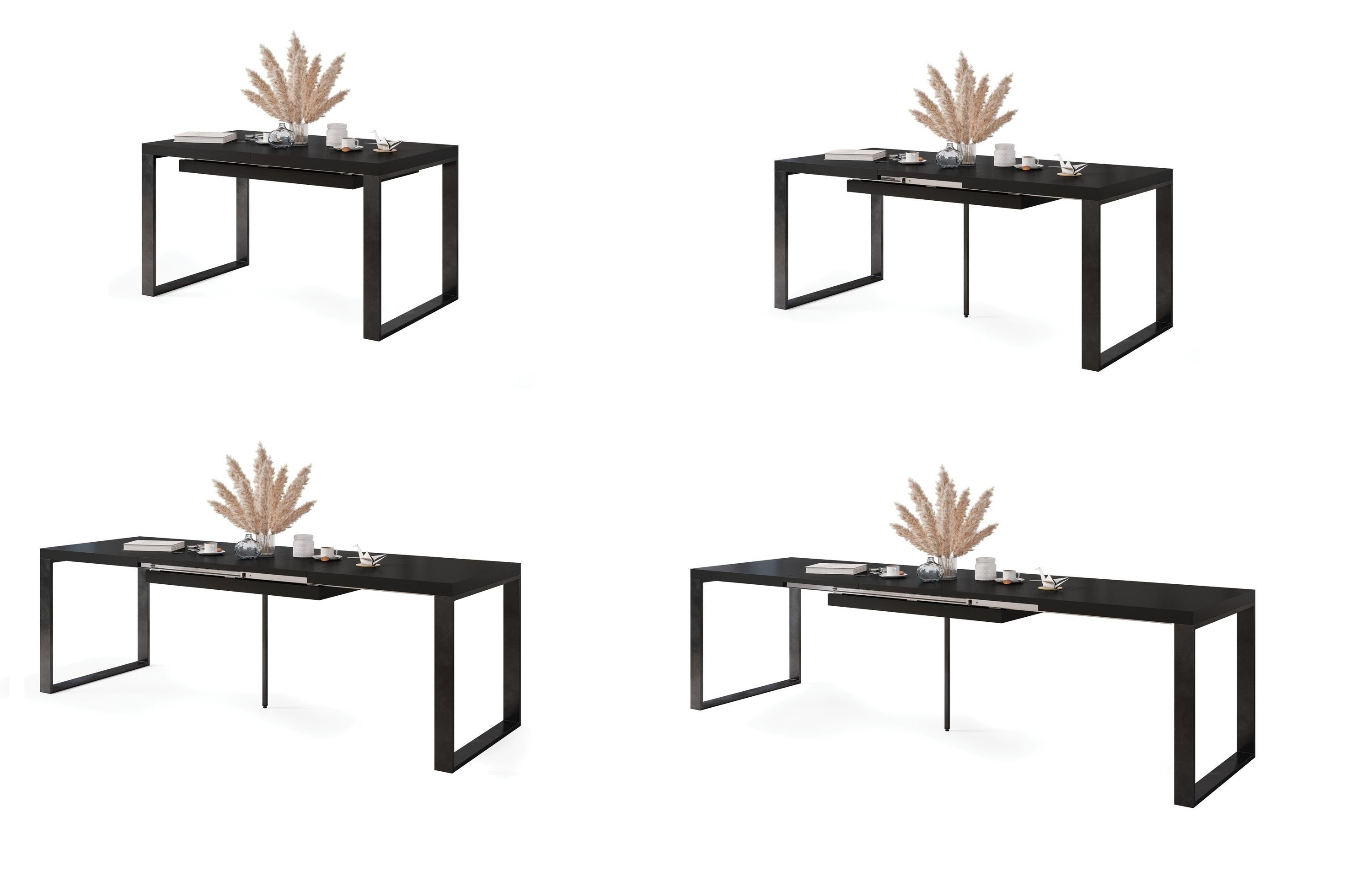matt bis ausziehbar cm Esstisch Tisch Design Mazzoni Esstisch 270 Avari 120 Schwarz