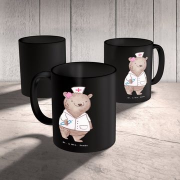 Mr. & Mrs. Panda Tasse Medizinische Fachangestellte Herz - Schwarz - Geschenk, Tasse, Gesche, Keramik, Brillante Bedruckung