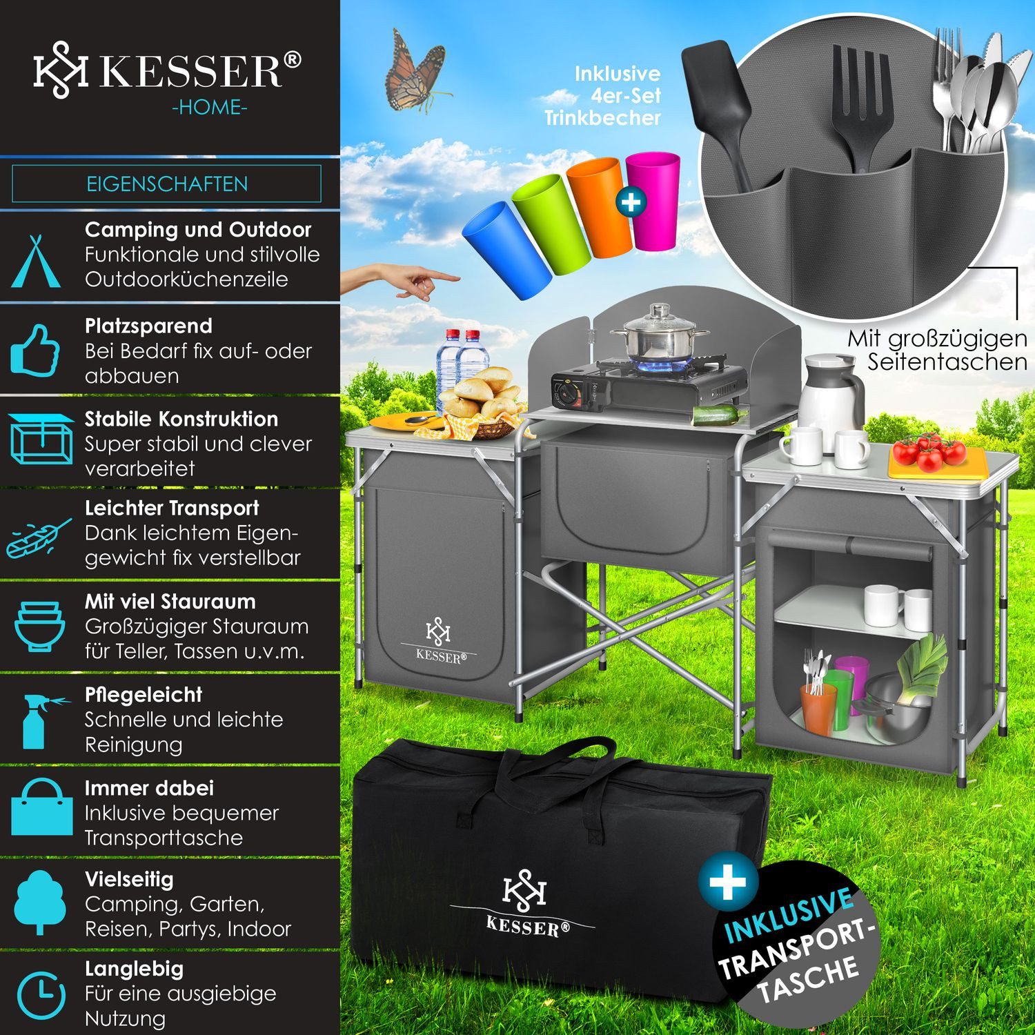 KESSER Campingschrank Campingschrank, Campingküche mit Aluminiumgestell günstig online kaufen