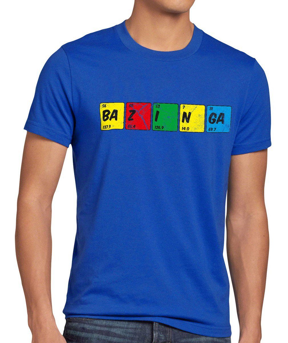 style3 Print-Shirt Herren T-Shirt Sheldon Periodensystem chemie theory cooper bazinga big bang tbbt blau