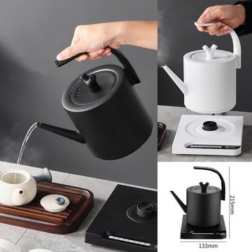 leben Wasserkocher Smart Wasserkocher Teezubereiter 1,0 Liter, 7 Stufen, Warmhalten, Edelstahl-Wasserkocher, superschnell kochend, mattschwarz